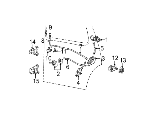 1997 Ford Explorer Rear Door Rod Diagram for F5TZ7826596A