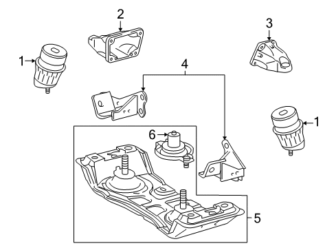 2011 Lexus GS450h Engine & Trans Mounting Bracket, Engine Mounting, Front NO.1 LH Diagram for 12302-31010