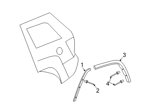 2011 Jeep Grand Cherokee Exterior Trim - Quarter Panel Molding-Wheel Flare Diagram for 1MP34RXFAI