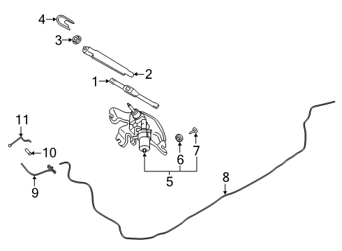 2019 Hyundai Veloster N Wiper & Washer Components Cap-Rear Wiper Arm Diagram for 98812-J3000