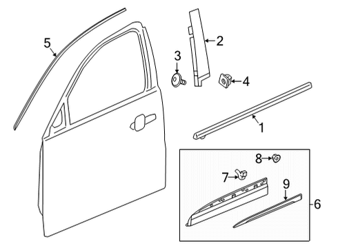2021 Buick Envision Exterior Trim - Front Door Lower Molding Diagram for 84900498