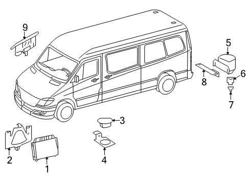 2007 Dodge Sprinter 2500 Electrical Components Horn Diagram for 68058658AA