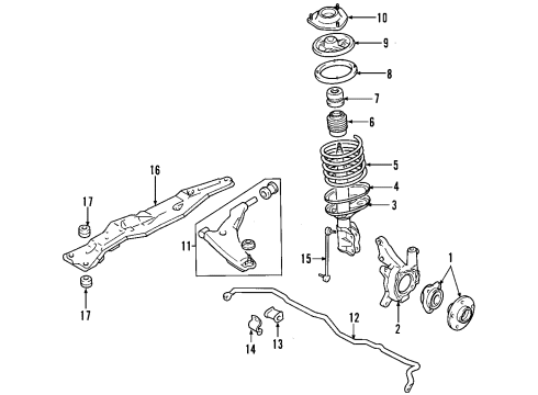 2003 Dodge Stratus Front Suspension, Lower Control Arm, Upper Control Arm, Stabilizer Bar, Suspension Components Front Coil Spring Diagram for MR455127