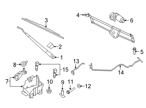 Diagram for 2016 Ford Expedition Windshield - Wiper & Washer Components 