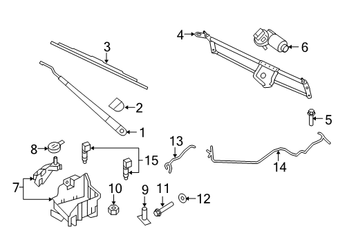 2016 Ford Expedition Windshield - Wiper & Washer Components Motor & Linkage Diagram for FL1Z-17566-A