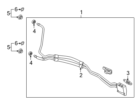 2019 Chevrolet Silverado 1500 Oil Cooler Hose & Tube Assembly Diagram for 84975141