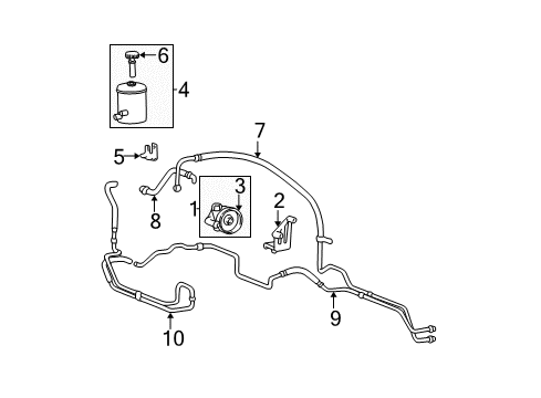 2005 Hyundai Sonata P/S Pump & Hoses, Steering Gear & Linkage Pump Assembly-Power Steering Oil Diagram for 57100-38500