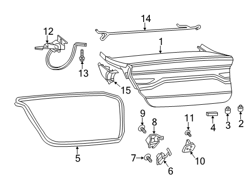 2013 Dodge Dart Trunk Lid WEATHERST-LIFTGATE Diagram for 68082813AI