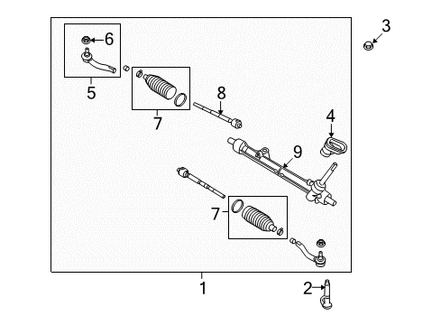 2012 Nissan Sentra Steering Column & Wheel, Steering Gear & Linkage BELLOWS Assembly Diagram for D8203-ET00A