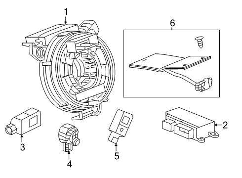 2019 Cadillac XT4 Air Bag Components Side Impact Inflator Module Diagram for 84423973
