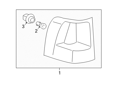 2004 Lincoln Navigator Combination Lamps Tail Lamp Assembly Diagram for 3L7Z-13405-AA