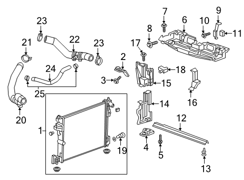 2019 Cadillac CT6 Radiator & Components Upper Hose Diagram for 23486229