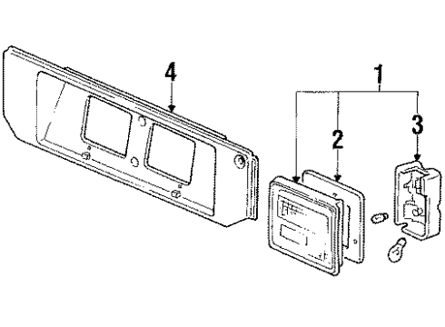 1986 Honda Accord Backup Lamps Cover & Wire, R. Diagram for 34153-SE3-A01