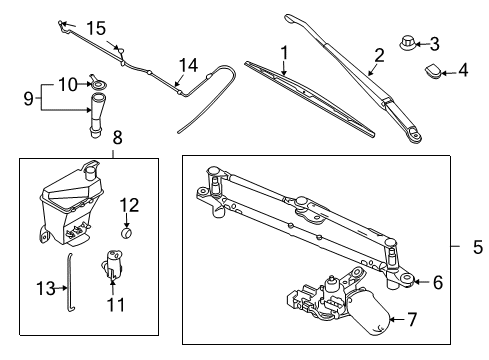 2010 Chevrolet Aveo Wiper & Washer Components Reservoir Assembly Diagram for 95991491