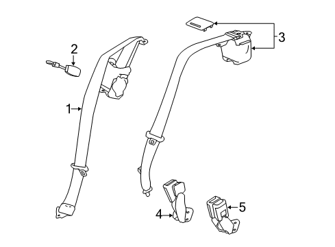 2017 Buick LaCrosse Seat Belt Buckle Diagram for 19332501