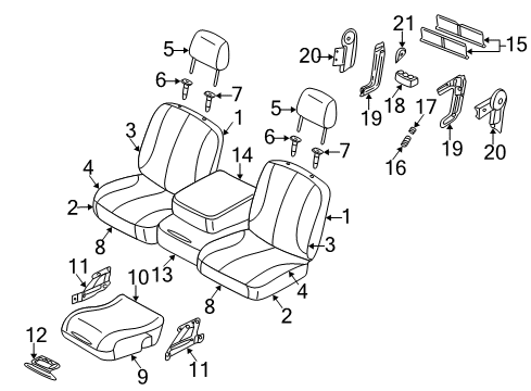 2006 Dodge Ram 2500 Front Seat Components Cover-ARMREST Bin Diagram for 1DK741J3AA