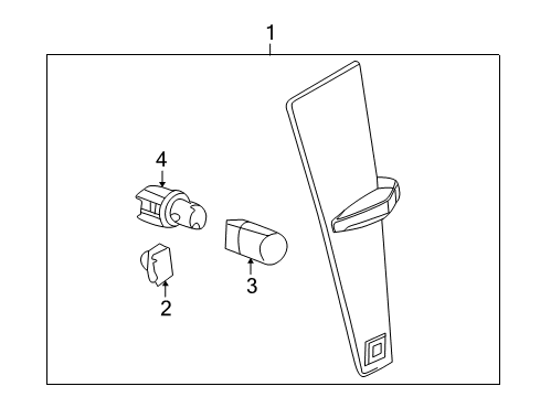 2012 Cadillac SRX Side Repeater Lamps Repeater Lamp Diagram for 15890908