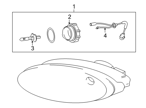 2003 Hyundai XG350 Bulbs Front Passenger Side Fog Light Assembly Diagram for 92202-39051