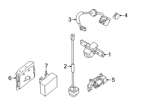 2019 Nissan Rogue Parking Aid Controller Assembly - Camera Diagram for 284A1-7FH1B