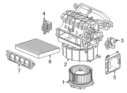 2019 Honda Civic Blower Motor & Fan Motor Assembly, With F Diagram for 79310-TBA-A11