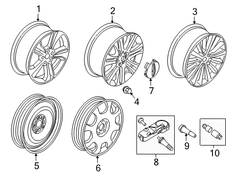 2016 Lincoln MKZ Wheels & Trim Wheel, Alloy Diagram for DP5Z-1007-A