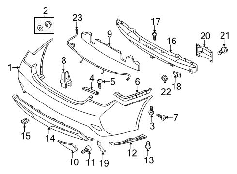 2014 Hyundai Sonata Rear Bumper Cover-Rear Bumper Side Under, RH Diagram for 86696-4R300