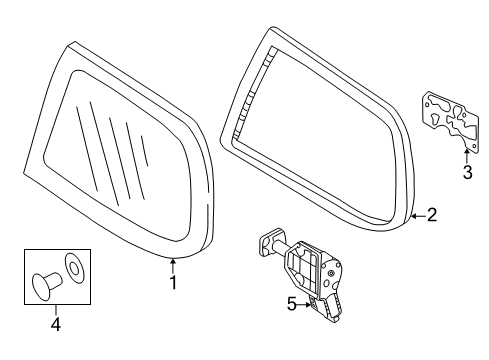 2002 Nissan Quest Side Panel - Glass & Hardware Control & Wire Assembly-Side Window, RH Diagram for 83500-7B000