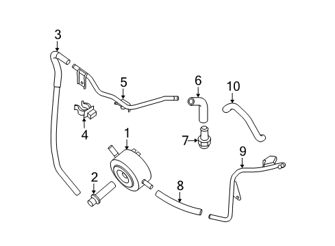 2013 Nissan Frontier Oil Cooler Pipe - Water, Oil Cooler Diagram for 14053-EA20B