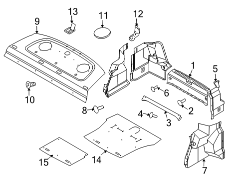 2007 Chevrolet Aveo Interior Trim - Rear Body Spare Tire Panel Diagram for 95027501