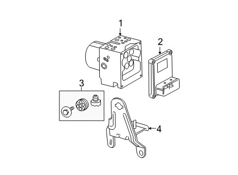 2011 Buick Lucerne Anti-Lock Brakes Control Module Diagram for 25881057