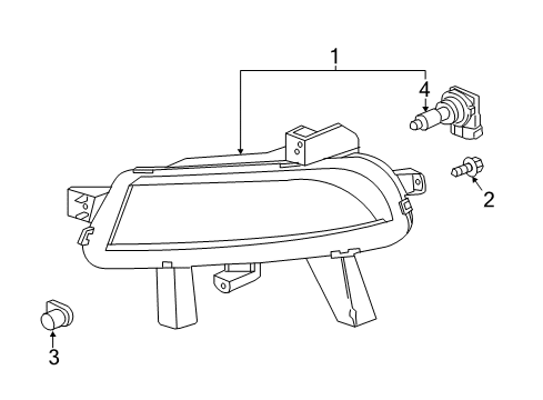 2015 Buick LaCrosse Fog Lamps Fog Lamp Assembly Diagram for 9011022