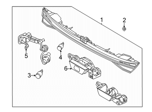 2021 Hyundai Elantra Backup Lamps Lamp Assembly-Center GARNISH Diagram for 92409-AB010