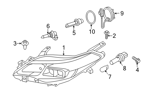 2018 Toyota Avalon Headlamps Composite Assembly Diagram for 81110-07122
