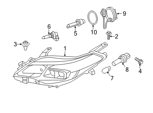 2015 Toyota Avalon Headlamps Module Diagram for 89960-41100