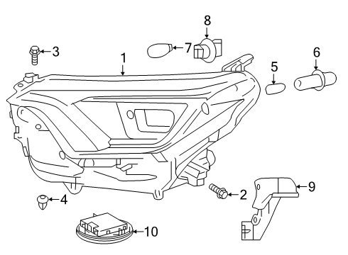 2018 Toyota RAV4 Bulbs Composite Headlamp Diagram for 81145-42670