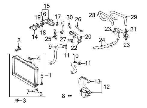 2009 Lexus SC430 Powertrain Control Cock Sub-Assy, Radiator Drain Diagram for 16407-7A130