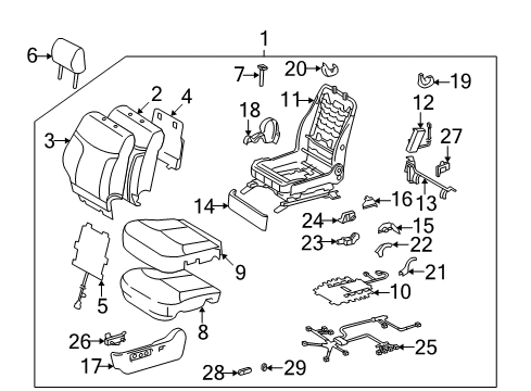 2004 Lexus ES330 Front Seat Components Front Seat Cushion Cover, Left (For Separate Type) Diagram for 71072-33A00-A0