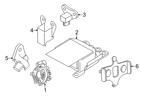 2016 Nissan NV200 Air Bag Components Sensor-Side AIRBAG Center Diagram for 98820-3LM9B