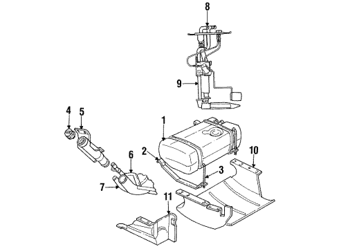 1998 Jeep Grand Cherokee Fuel Supply Part Diagram for 52100233