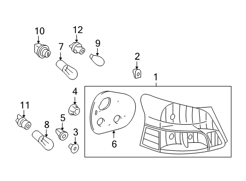 2010 Toyota Yaris Bulbs Module Nut Diagram for 90178-A0014