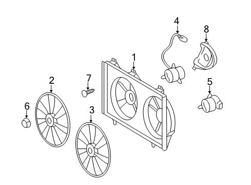 2011 Toyota Camry Cooling System, Radiator, Water Pump, Cooling Fan Fan Shroud Diagram for 16711-36060