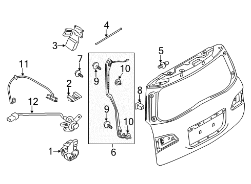 2018 Infiniti QX80 Lift Gate Stay Assembly-Back Door Diagram for 90450-6GW3A