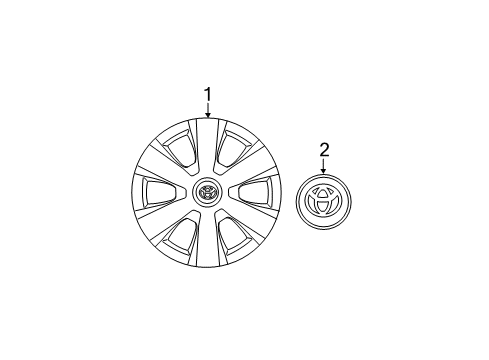 2009 Toyota Camry Wheels, Covers & Trim Wheel Cover Diagram for 42602-33110