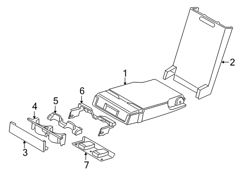 2018 BMW 530e Rear Seat Components Insert, Drink Holder Diagram for 52207348433