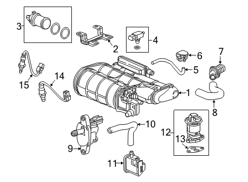 2019 Honda Passport Powertrain Control Set, Canister Assembly Diagram for 17011-TG7-A11