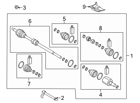 2021 Kia Forte Drive Axles - Front BOOT KIT-FR AXLE DIF Diagram for 49542M7800