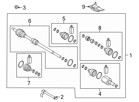 2021 Kia Forte Drive Axles - Front Bearing Bracket & Sh Diagram for 49560M6800