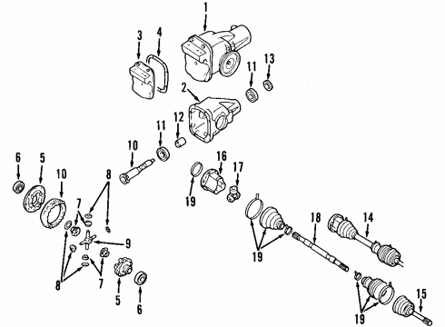 2000 Nissan Frontier Front Axle, Axle Shafts & Joints, Differential, Drive Axles, Propeller Shaft Seal-Oil Diagram for 38189-01G17
