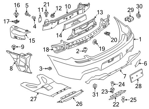 2018 BMW M6 Parking Aid Expanding Rivet Diagram for 51471911992