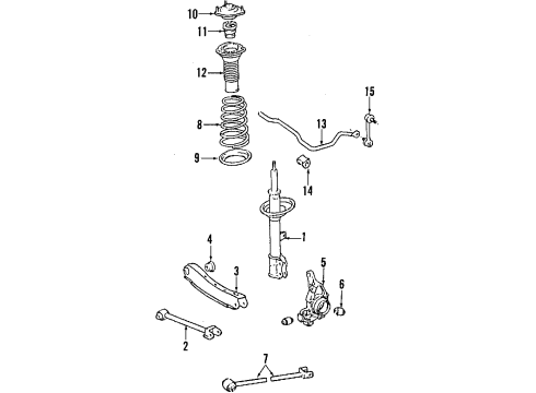 1991 Toyota Camry Rear Suspension Components, Lower Control Arm, Stabilizer Bar Carrier Sub-Assy, Rear Axle, RH Diagram for 42304-32050